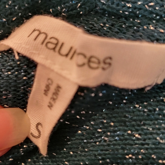 Maurices Green with Silver Sparkles Light Cardigan size small - Picture 4 of 6